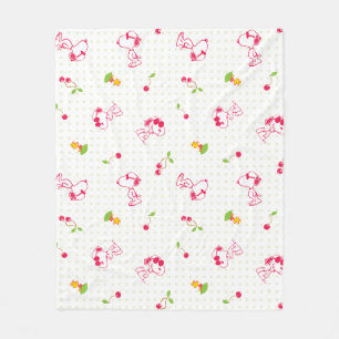 Couverture Polaire cacahuètes   Snoopy & Woodstock Cherry Motif