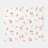 Couverture Polaire cacahuètes | Snoopy & Woodstock Cherry Motif (Devant (Horizontal))