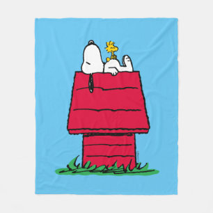 Couverture Polaire cacahuètes   Snoopy & Woodstock Doghouse