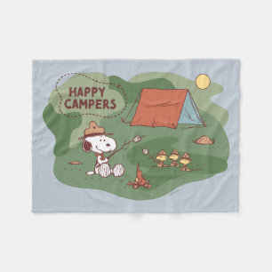 Couverture Polaire cacahuètes   Snoopy & Woodstock Happy Campers