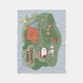 Couverture Polaire cacahuètes | Snoopy & Woodstock Happy Campers (Devant)