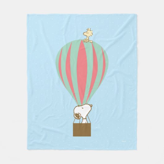 Couverture Polaire cacahuètes | Snoopy & Woodstock Hot Air Balloon (Devant)