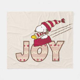 Couverture Polaire cacahuètes Snoopy & Woodstock Joy Sled Ride