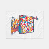 Couverture Polaire cacahuètes | Snoopy & Woodstock Rainbow Paint (Devant (Horizontal))