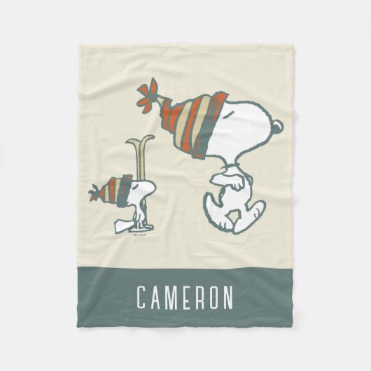 Couverture Polaire cacahuètes | Snoopy & Woodstock Ski Trip (Devant)