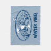 Couverture Polaire cacahuètes | Snoopy & Woodstock Skiing (Devant)