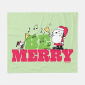 Couverture Polaire cacahuètes | Sois Joyeux Noël (Devant (Horizontal))