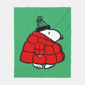 Couverture Polaire cacahuètes | Veste Snoopy Red Puffer (Devant)