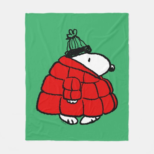 Couverture Polaire cacahuètes | Veste Snoopy Red Puffer (Devant)
