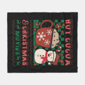 Couverture Polaire cacao chaud films de Noël bonhomme de neige (Devant (Horizontal))