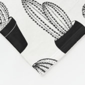 Couverture Polaire Cacti Black Line Art Grand Motif (Coin)