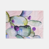 Couverture Polaire Cactus à fleurs pourpres (Nopal) (Devant (Horizontal))