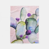 Couverture Polaire Cactus à fleurs pourpres (Nopal) (Devant)