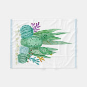 Couverture Polaire Cactus, aquarelle (Devant (Horizontal))