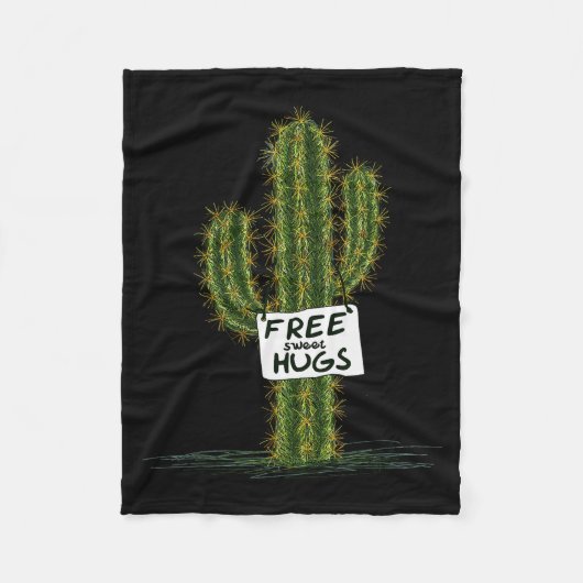 Couverture Polaire Cactus Cacti Funny Art Humor Sweet Hugs (Devant)