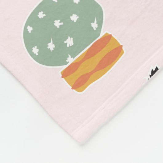 Couverture Polaire Cactus Cactus Cactus Succulent Rose Vert Monogramm (Coin)