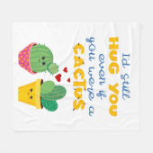 Couverture Polaire Cactus coloré romantique humour fun Valentine (Devant (Horizontal))