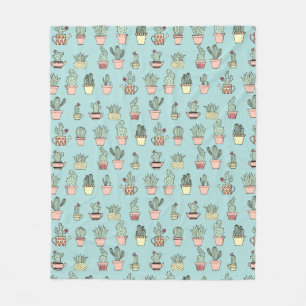 Couverture Polaire Cactus Couleur Cute À La Main Dessinée Motif