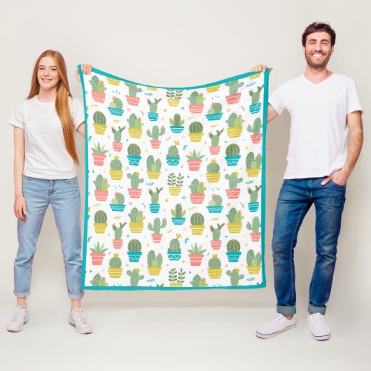 Couverture Polaire Cactus en pot (En situation)