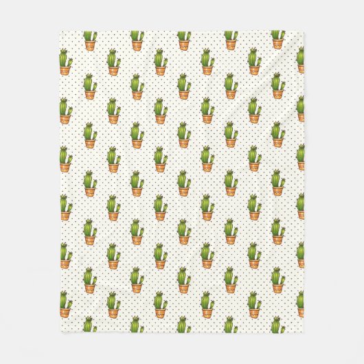 Couverture Polaire Cactus et motif de point succulent de Polk (Devant)