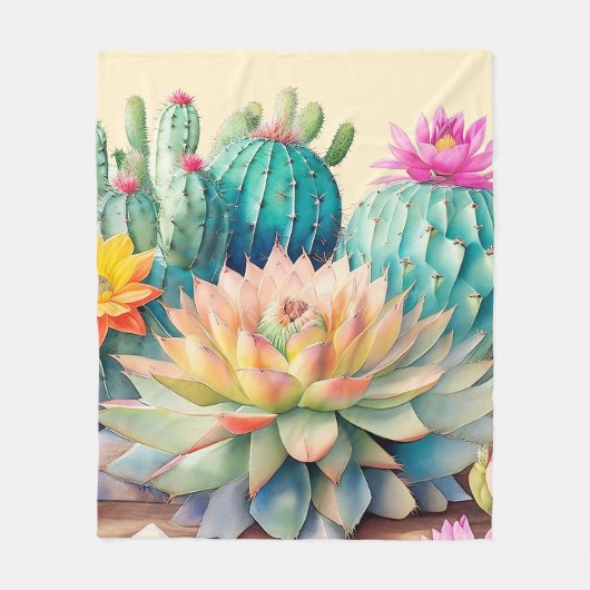 Couverture Polaire Cactus Et Succulents (Devant)
