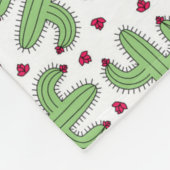 Couverture Polaire Cactus illustré et motif de fleurs rose (Coin)