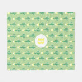 Couverture Polaire Cactus Jaune Poted Cactus mignons | Monogramme (Devant (Horizontal))