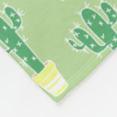 Couverture Polaire Cactus Jaune Poted Cactus mignons | Monogramme (Coin)