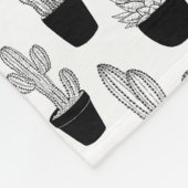 Couverture Polaire Cactus Line Art Petit Motif (Coin)