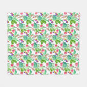 Couverture Polaire Cactus lumineux d'aquarelle et motif succulent (Devant (Horizontal))