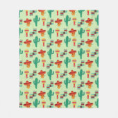 Couverture Polaire Cactus mexicain et Sombrero Motif (Devant)