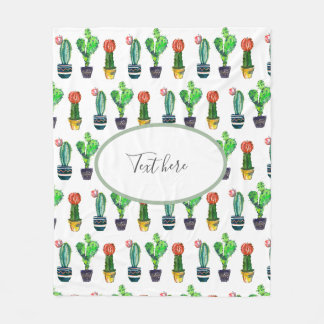Couverture Polaire cactus, succulent, aquarelle, fiesta, mexicaine,