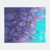 Couverture Polaire Cactus Violet Funny Succulent (Devant (Horizontal))