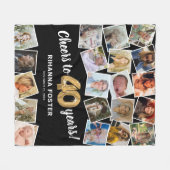 Couverture Polaire Cadeau 40 ans multi photos (Devant (Horizontal))
