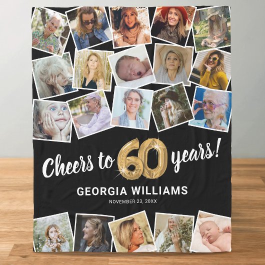 Couverture Polaire Cadeau 60 ans Multi Photo