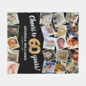 Couverture Polaire Cadeau 60 ans Multi Photo (Devant (Horizontal))