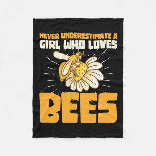 Couverture Polaire Cadeau apiculteur   Une fille qui aime les abeille
