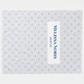 Couverture Polaire Cadeau Baptême JW personnalisé - cercle bleu (Devant (Horizontal))