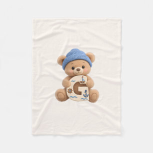 Couverture Polaire Cadeau bébé garçon lettre G Ourson