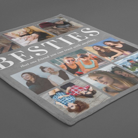 Couverture Polaire Cadeau Besties | Best Friends Grey