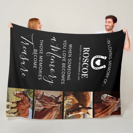 Couverture Polaire Cadeau commémoratif de cheval - Équin (En situation)