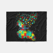 Couverture Polaire Cadeau d'amour de papillon de prise de conscience  (Devant (Horizontal))