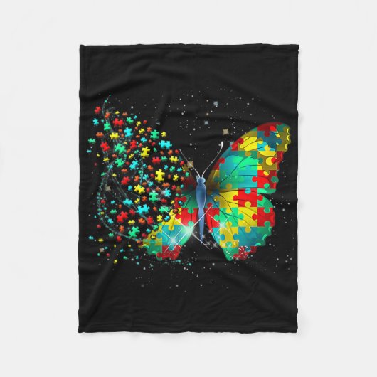 Couverture Polaire Cadeau d'amour de papillon de prise de conscience  (Devant)