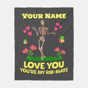 Couverture Polaire Cadeau d'amour squelette Rib Mate personnalisé got