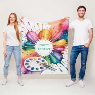 Couverture Polaire Cadeau d'anniversaire Color Splash Art