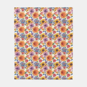 Couverture Polaire Cadeau d'anniversaire Composition florale vibran