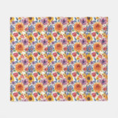 Couverture Polaire Cadeau d'anniversaire | Composition florale vibran (Devant (Horizontal))