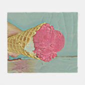 Couverture Polaire Cadeau d'anniversaire de crème glacée (Devant (Horizontal))