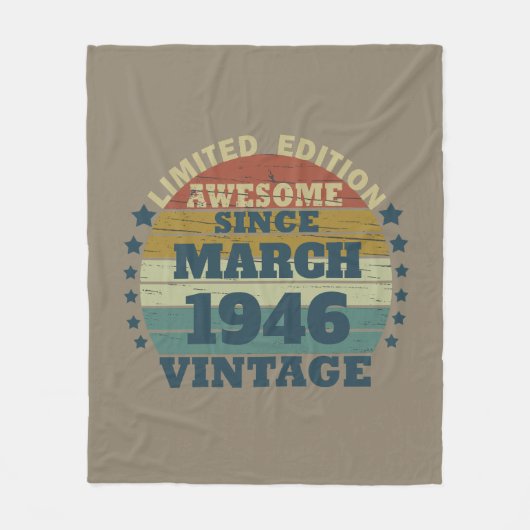 Couverture Polaire Cadeau d'anniversaire vintage personnalisé (Devant)