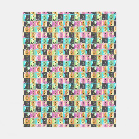 Couverture Polaire Cadeau de chat | Cute Kawaii Motif (Devant)